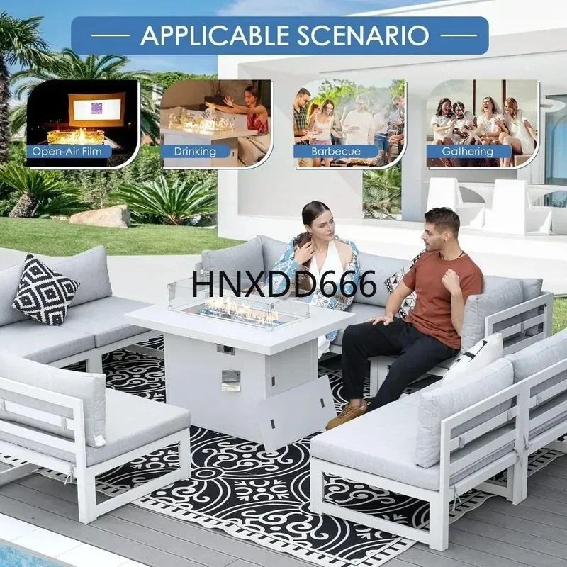 7-Piece Aluminum Outdoor Patio - Outdoor Furniture Fire Pit Set 评论和价格