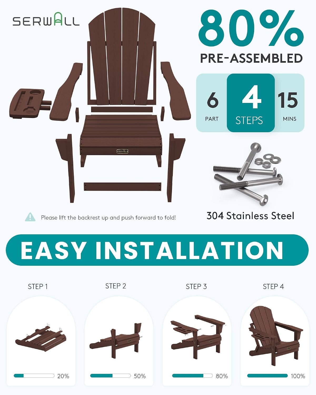 Folding Adirondack Chair Set 2 - Outdoor Furniture Fire Pit Set 评论和价格