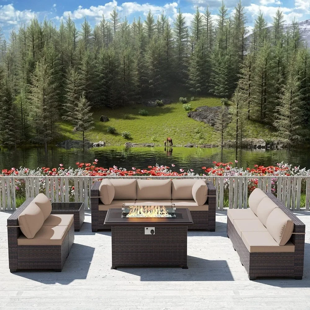 -Patio Furniture Set With Prop - Outdoor Furniture Fire Pit Set 评论和价格