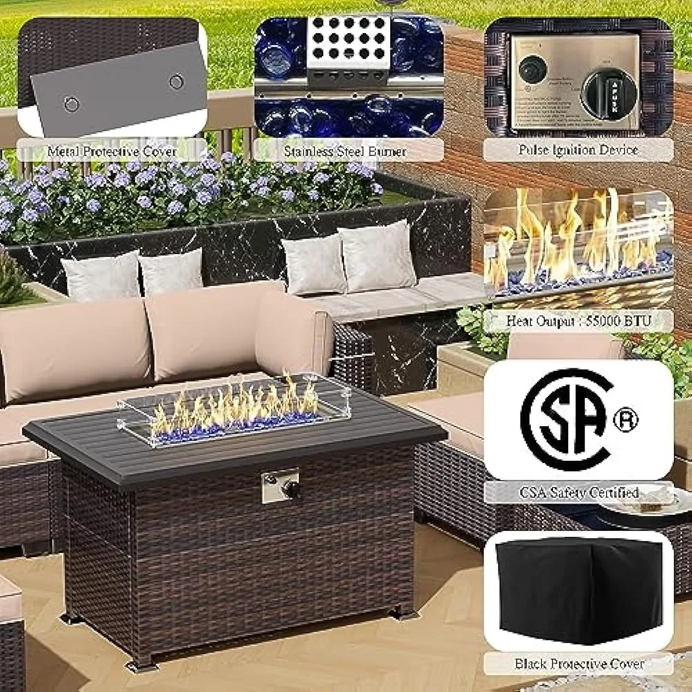 -Patio Furniture Set With Prop - Outdoor Furniture Fire Pit Set 评论和价格