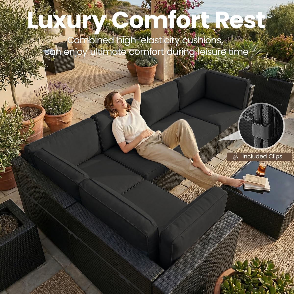8 Pieces Patio Furniture Set w - Outdoor Furniture Fire Pit Set 评论和价格