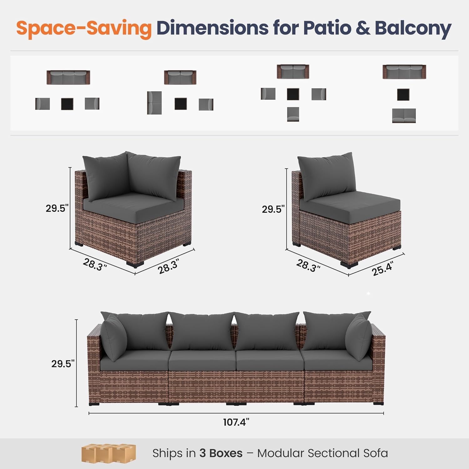 5-Piece Outdoor Sectional Sofa - Outdoor Furniture Fire Pit Set 评论和价格