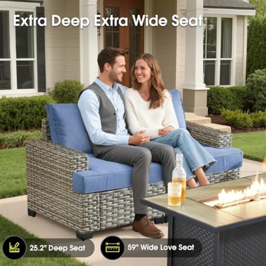Outdoor Sectional Patio Furnit - Outdoor Furniture Fire Pit Set 评论和价格