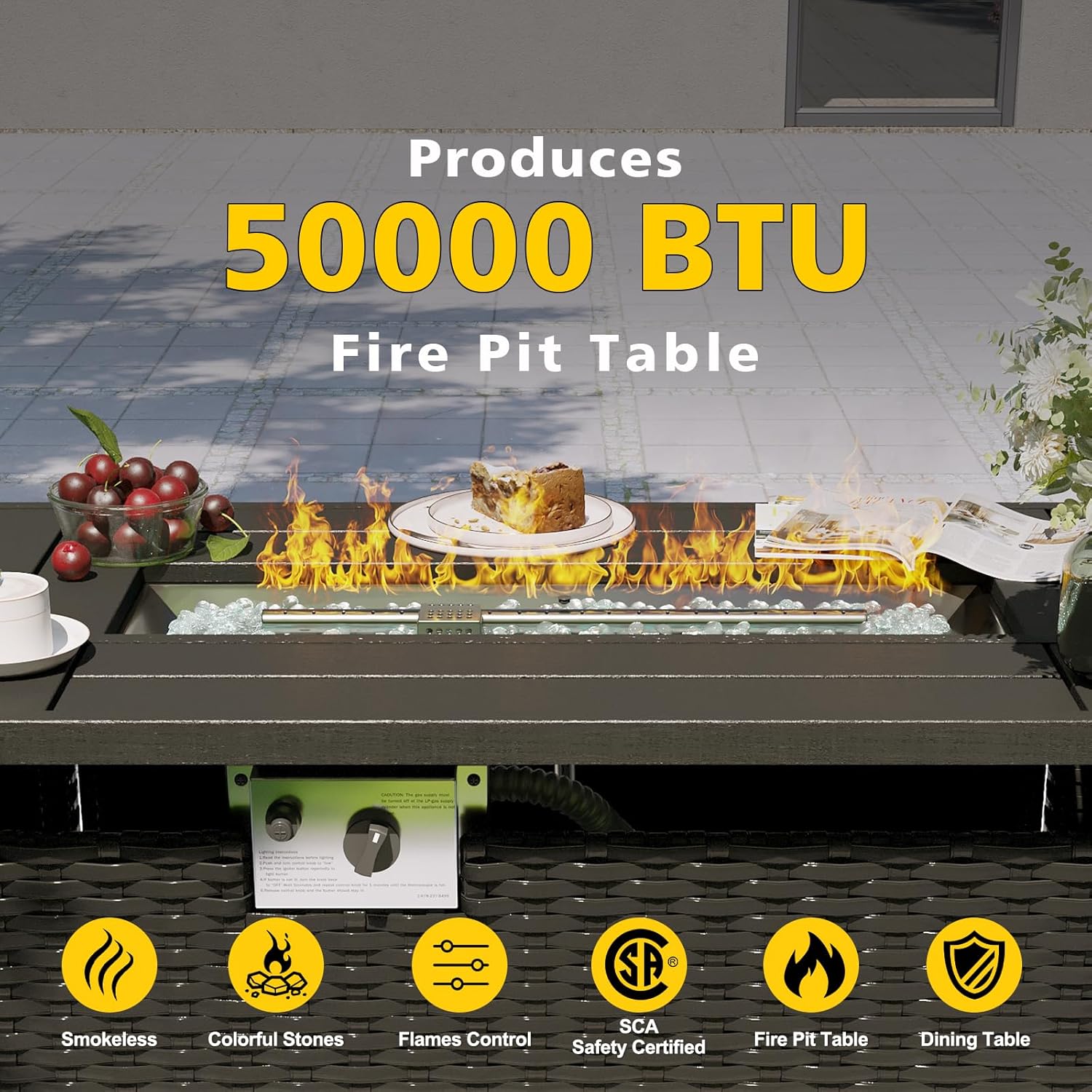 Patio Furniture Set with Fire  - Outdoor Furniture Fire Pit Set 评论和价格