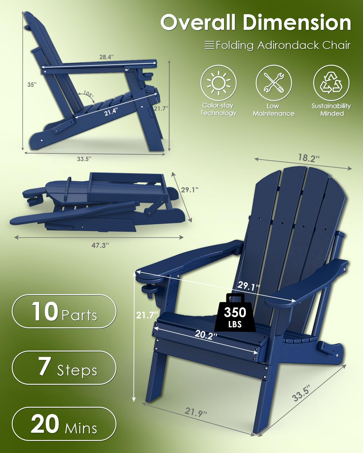 Chair Set 2, Folding All Weath - Outdoor Furniture Fire Pit Set 评论和价格