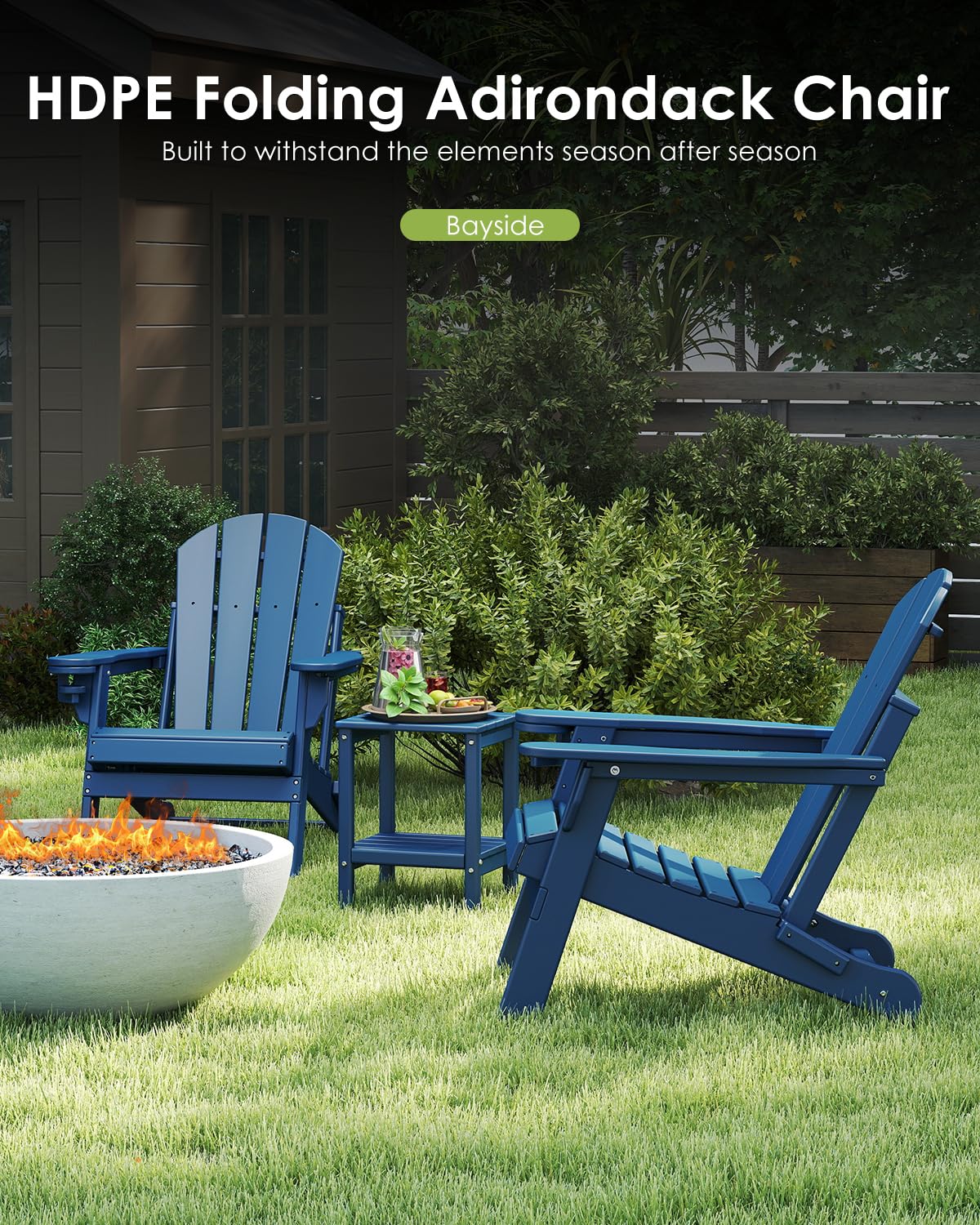 Chair Set 2, Folding All Weath - Outdoor Furniture Fire Pit Set 评论和价格