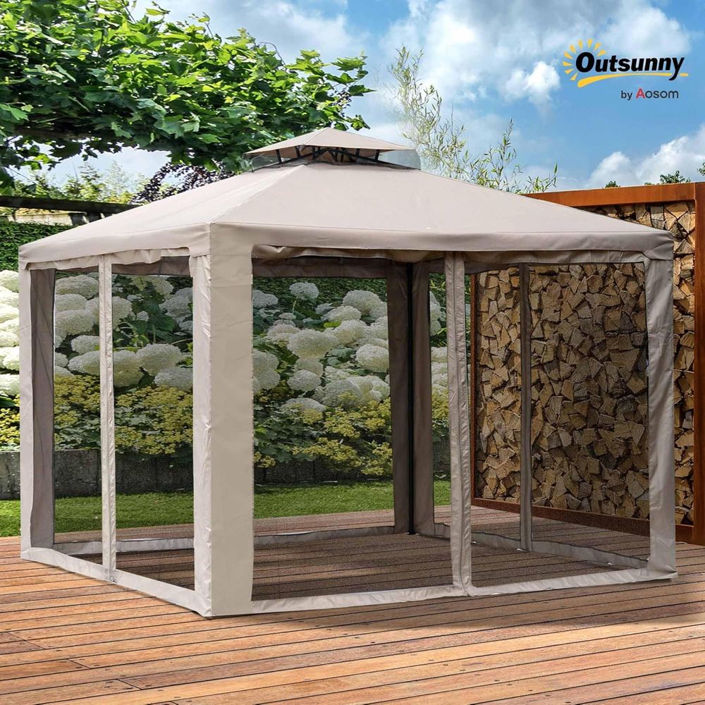 9.6' x 9.6' Patio Gazebo, Outd - Outdoor Furniture Sofa 评论和价格