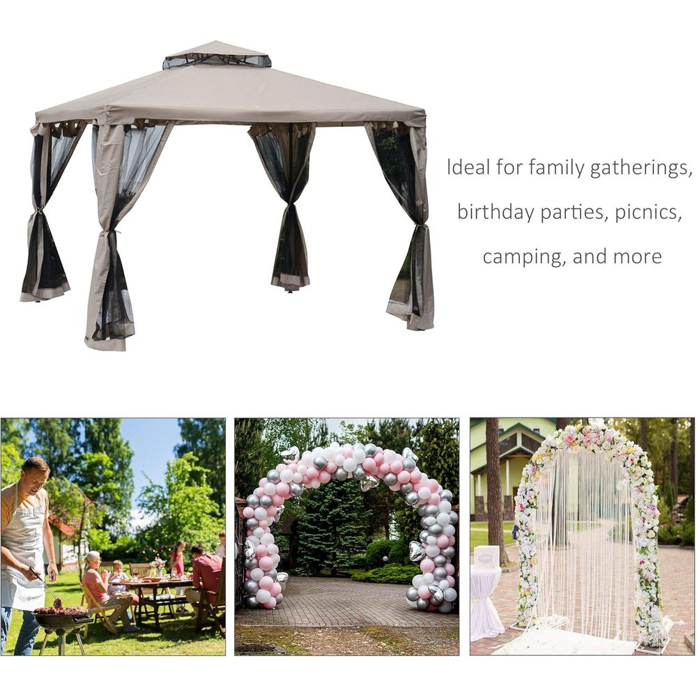 9.6' x 9.6' Patio Gazebo, Outd - Outdoor Furniture Sofa 评论和价格