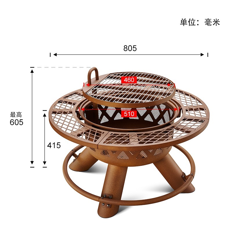 2026 Modern Outdoor Steel Char - Outdoor Furniture Fire Pit Set 评论和价格
