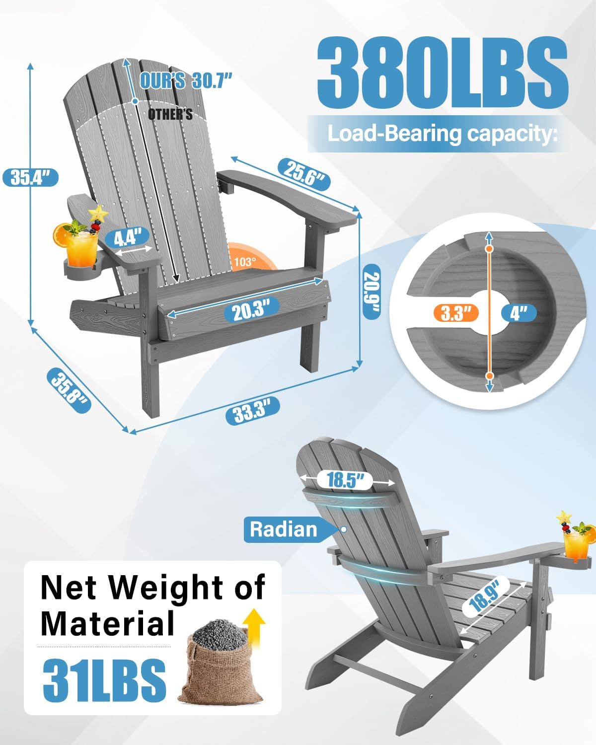 Weather Resistant Adirondack C - Outdoor Furniture Fire Pit Set 评论和价格