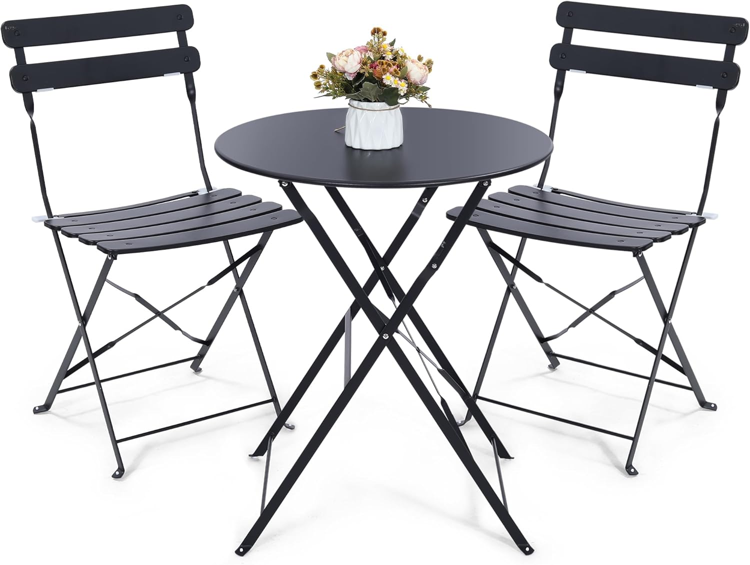Space-saving black 3-piece fol - Outdoor Furniture Sofa 评论和价格