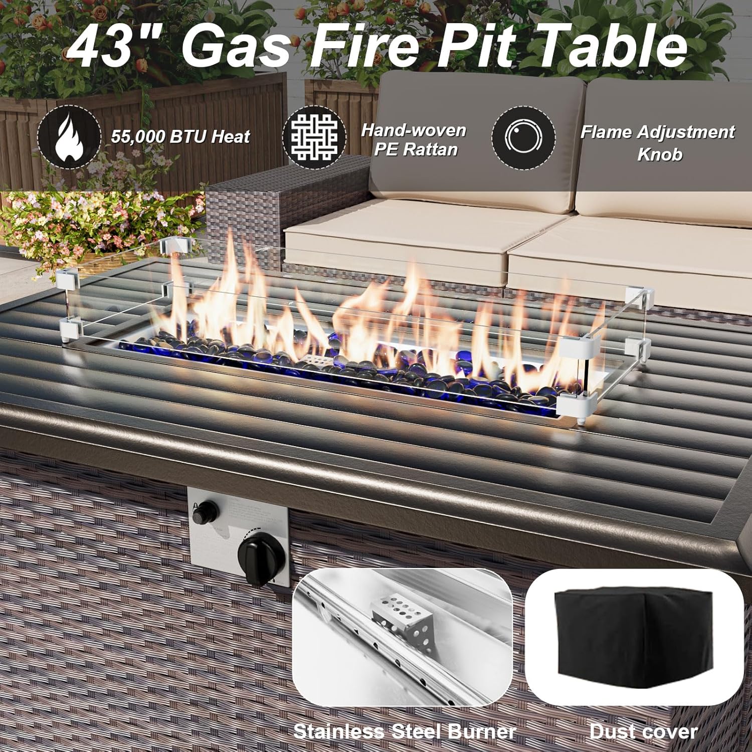 Patio Furniture Set with Fire  - Outdoor Furniture Fire Pit Set 评论和价格