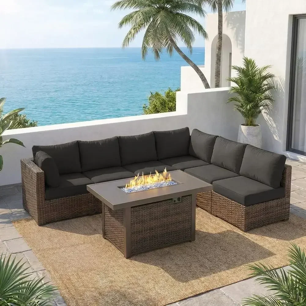 7-Piece Outdoor Patio Furnitur - Outdoor Furniture Fire Pit Set 评论和价格