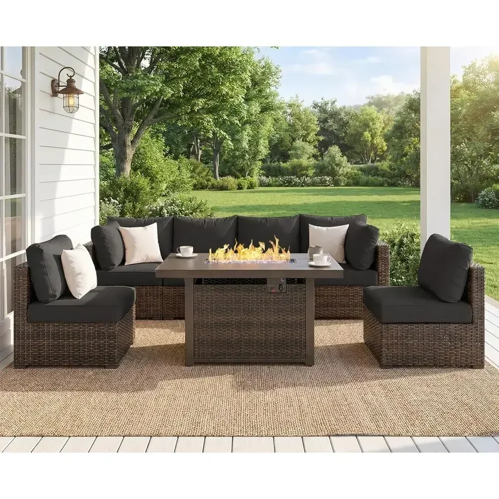 7-Piece Outdoor Patio Furnitur - Outdoor Furniture Fire Pit Set 评论和价格