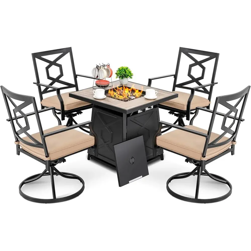 5-Piece Outdoor Patio Furnitur - Outdoor Furniture Fire Pit Set 评论和价格
