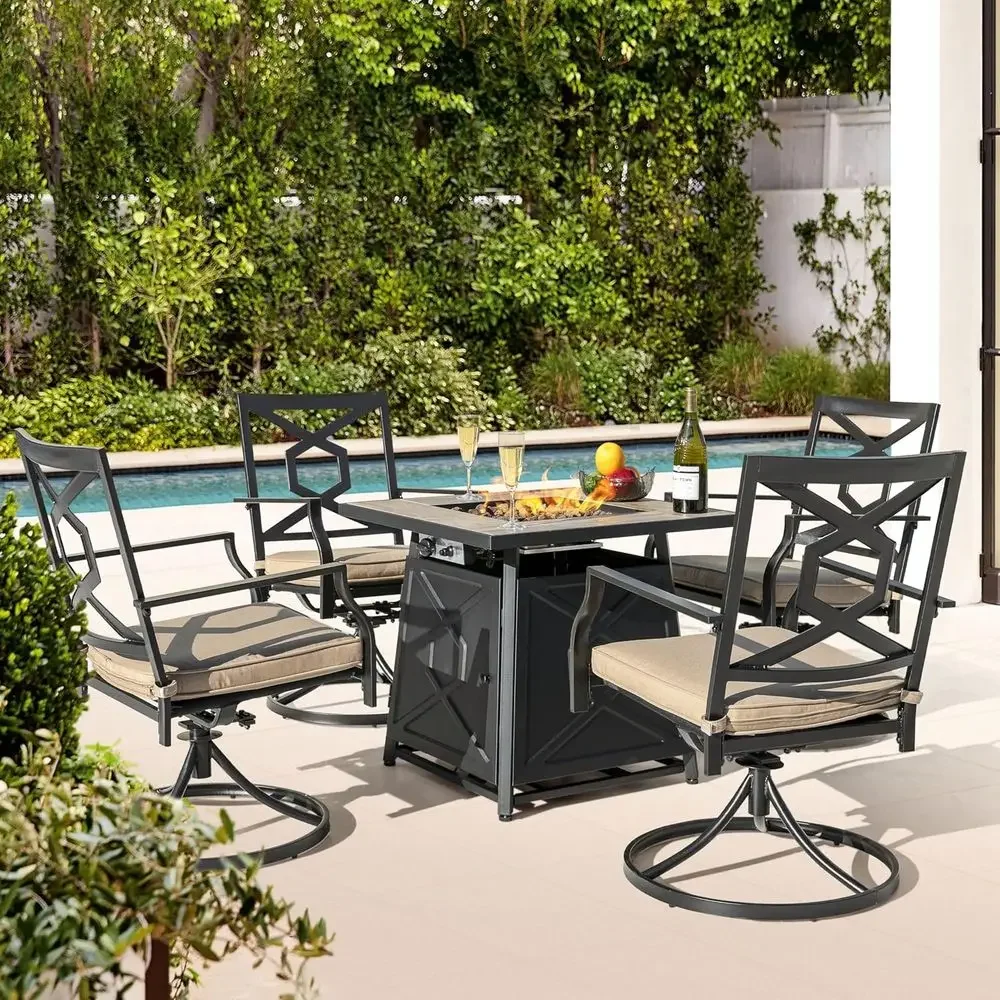5-Piece Outdoor Patio Furnitur - Outdoor Furniture Fire Pit Set 评论和价格